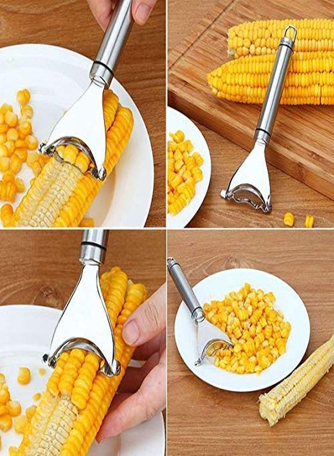 Zinley 1 pc Corn Threshing Peeler Stripper Corns Cob Remover Cutter Stainless Steel Peeler Vegetable Peeler Corn Planer - Image 5